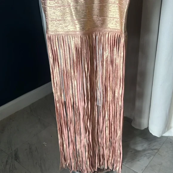 NEW  DIOR BELLA Gold Rose Bandage Dress Size XS - Picture 9 of 13